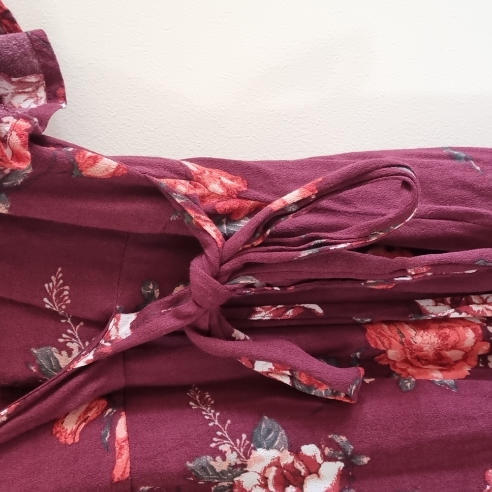 Maroon floral dress - Picture 2 of 6